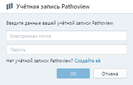 Окно «Учетная запись Pathoview»